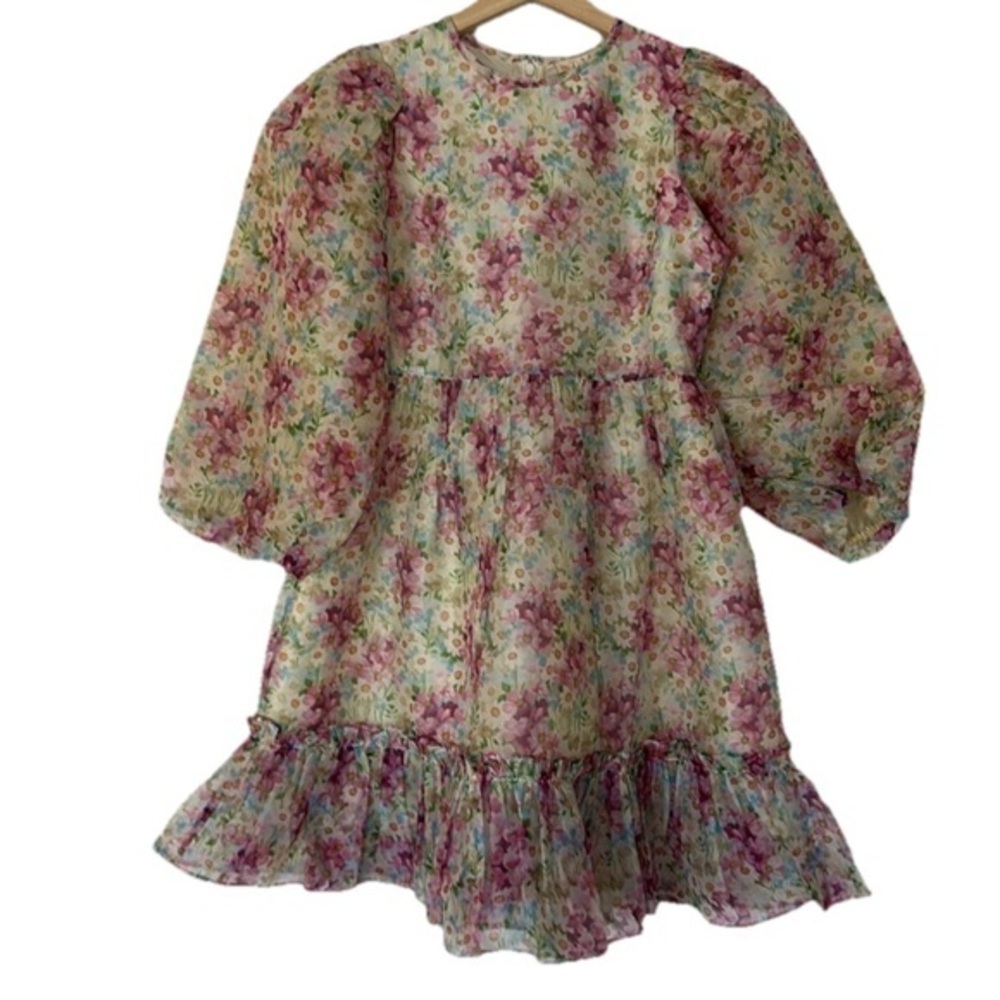Floral Mini Dress with Ruffle Hem
